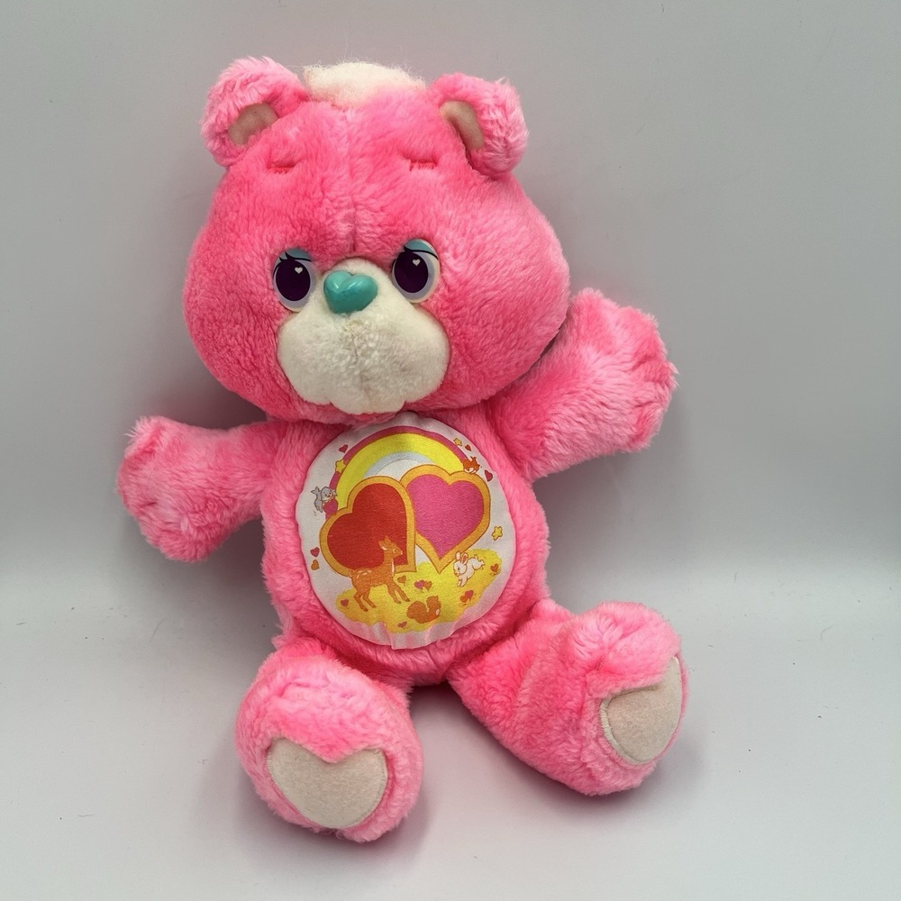 14" Vintage 1991 Kenner Environmental Pink Care Bears Love a Lot‎ Bear Plush VTG